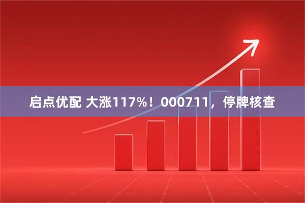 启点优配 大涨117%！000711，停牌核查